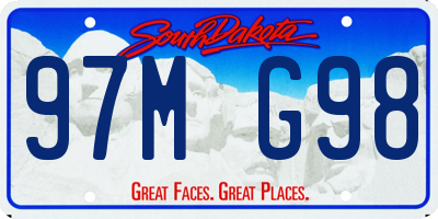 SD license plate 97MG98