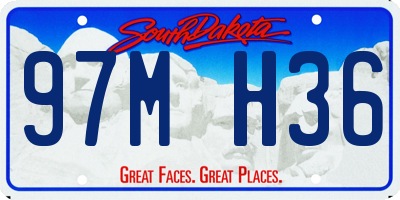 SD license plate 97MH36