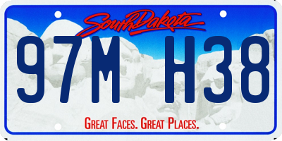 SD license plate 97MH38