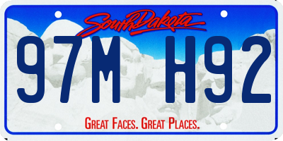 SD license plate 97MH92