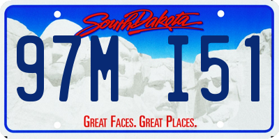 SD license plate 97MI51