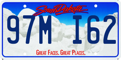 SD license plate 97MI62