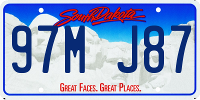 SD license plate 97MJ87