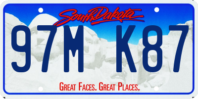 SD license plate 97MK87