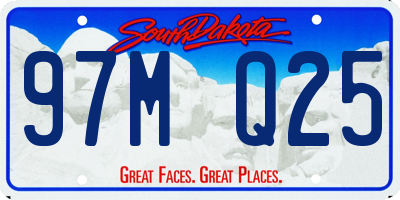 SD license plate 97MQ25