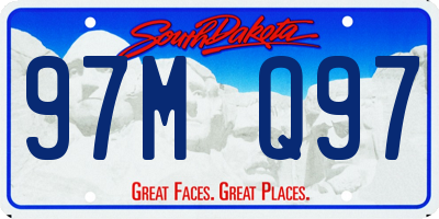 SD license plate 97MQ97