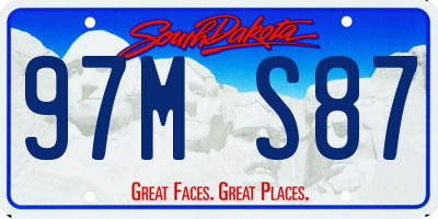SD license plate 97MS87