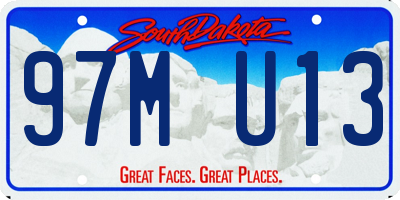 SD license plate 97MU13