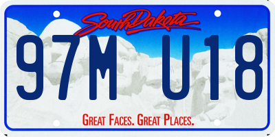 SD license plate 97MU18