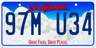 SD license plate 97MU34