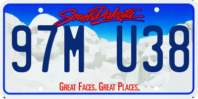 SD license plate 97MU38