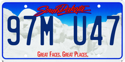 SD license plate 97MU47