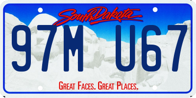 SD license plate 97MU67