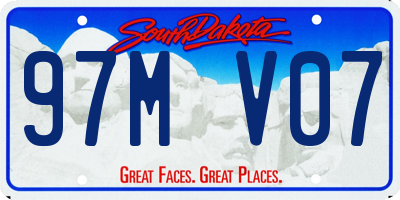 SD license plate 97MV07