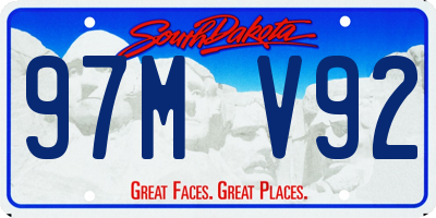 SD license plate 97MV92