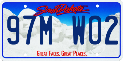 SD license plate 97MW02