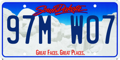 SD license plate 97MW07