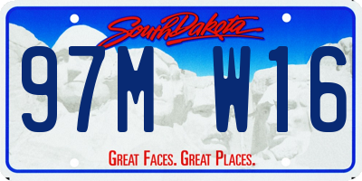 SD license plate 97MW16