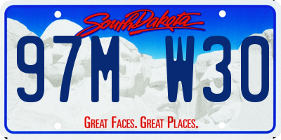 SD license plate 97MW30