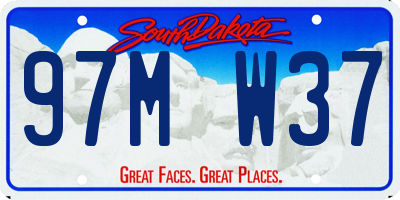 SD license plate 97MW37