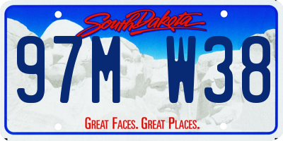 SD license plate 97MW38