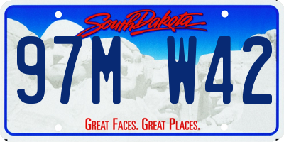 SD license plate 97MW42