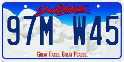 SD license plate 97MW45