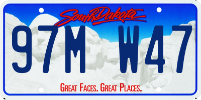 SD license plate 97MW47