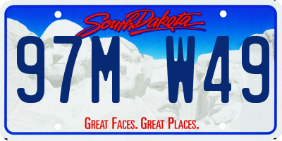 SD license plate 97MW49