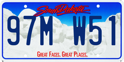 SD license plate 97MW51