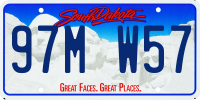 SD license plate 97MW57