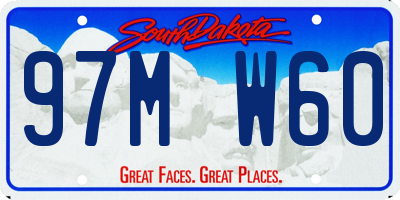 SD license plate 97MW60