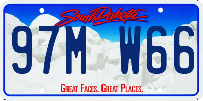 SD license plate 97MW66