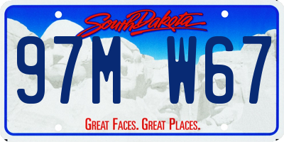 SD license plate 97MW67