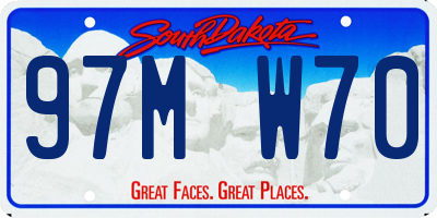 SD license plate 97MW70