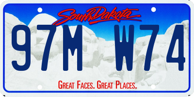 SD license plate 97MW74