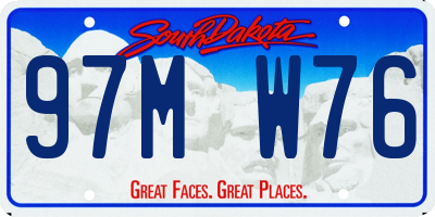 SD license plate 97MW76