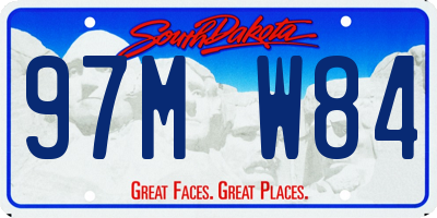 SD license plate 97MW84