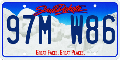 SD license plate 97MW86