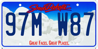 SD license plate 97MW87