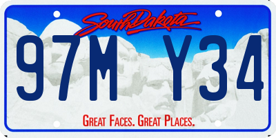 SD license plate 97MY34