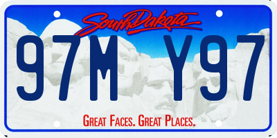 SD license plate 97MY97