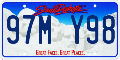 SD license plate 97MY98