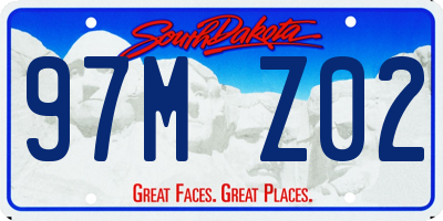 SD license plate 97MZ02