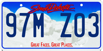 SD license plate 97MZ03