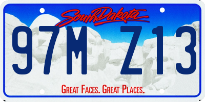 SD license plate 97MZ13