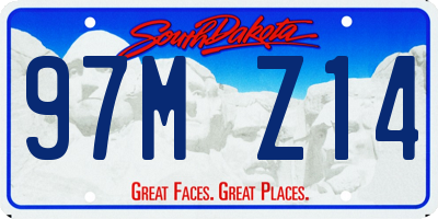 SD license plate 97MZ14