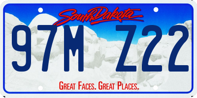 SD license plate 97MZ22
