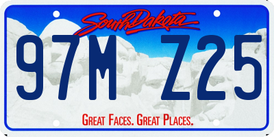 SD license plate 97MZ25