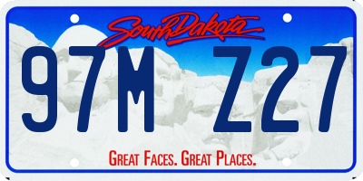 SD license plate 97MZ27